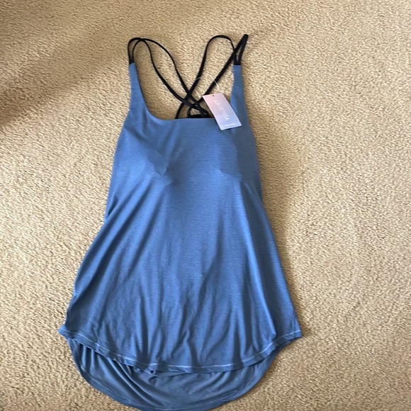 CRZ YOGA  WOMENS SPORTS SOFT BUILD- IN BRA. STRAPPY BACK TANK TOP. - Picture 10 of 15